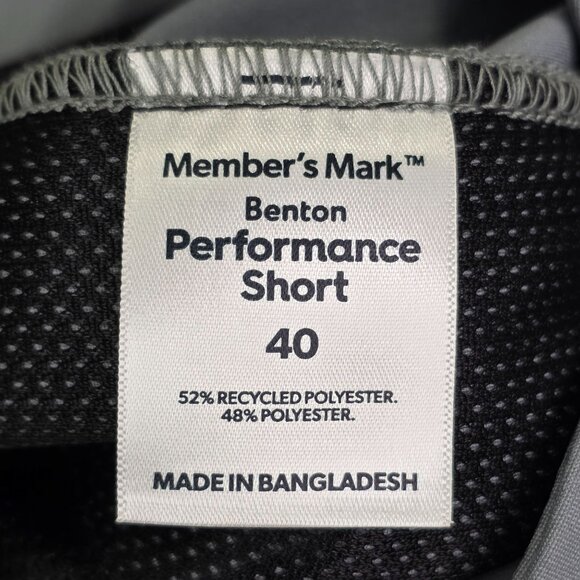 Mens Gray Members Mark Benton Performance Shorts Front 9" Inseam Flat Size 40 - Picture 4 of 10